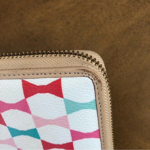 Kate Spade White Colorful Zip Wallet - Picture 12 of 13